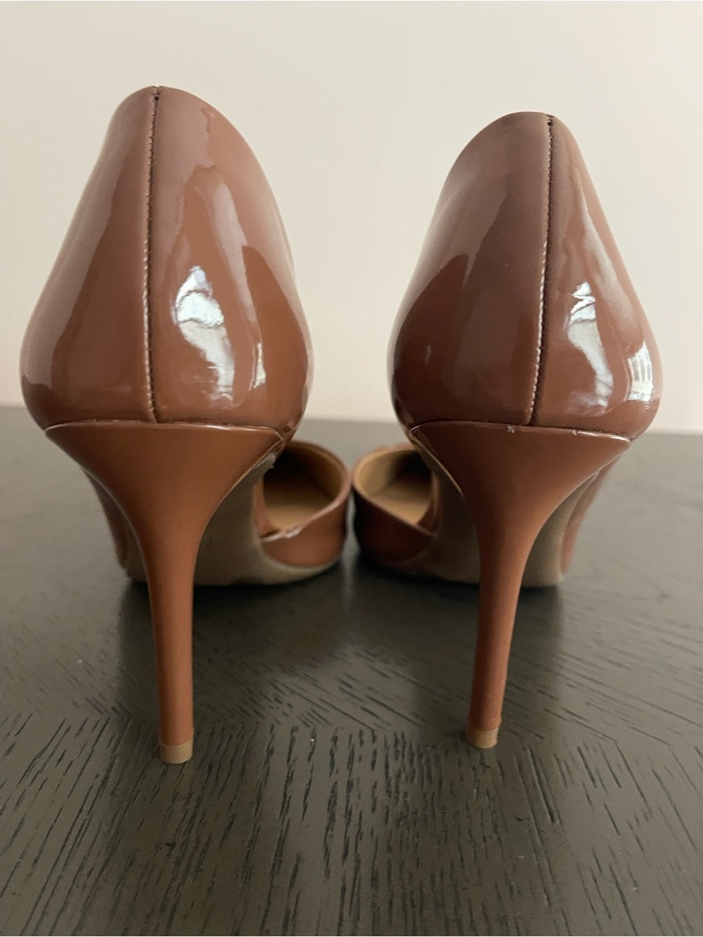 Jessica Simpson Brown Patent Pointed Toe High Heels - Picture 5 of 6